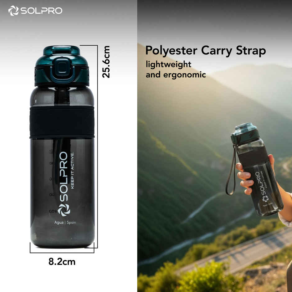 Solpro Agua Spain Sipper Water Bottle | Leakproof BPA Free for School Office Gym Travel | 1 L