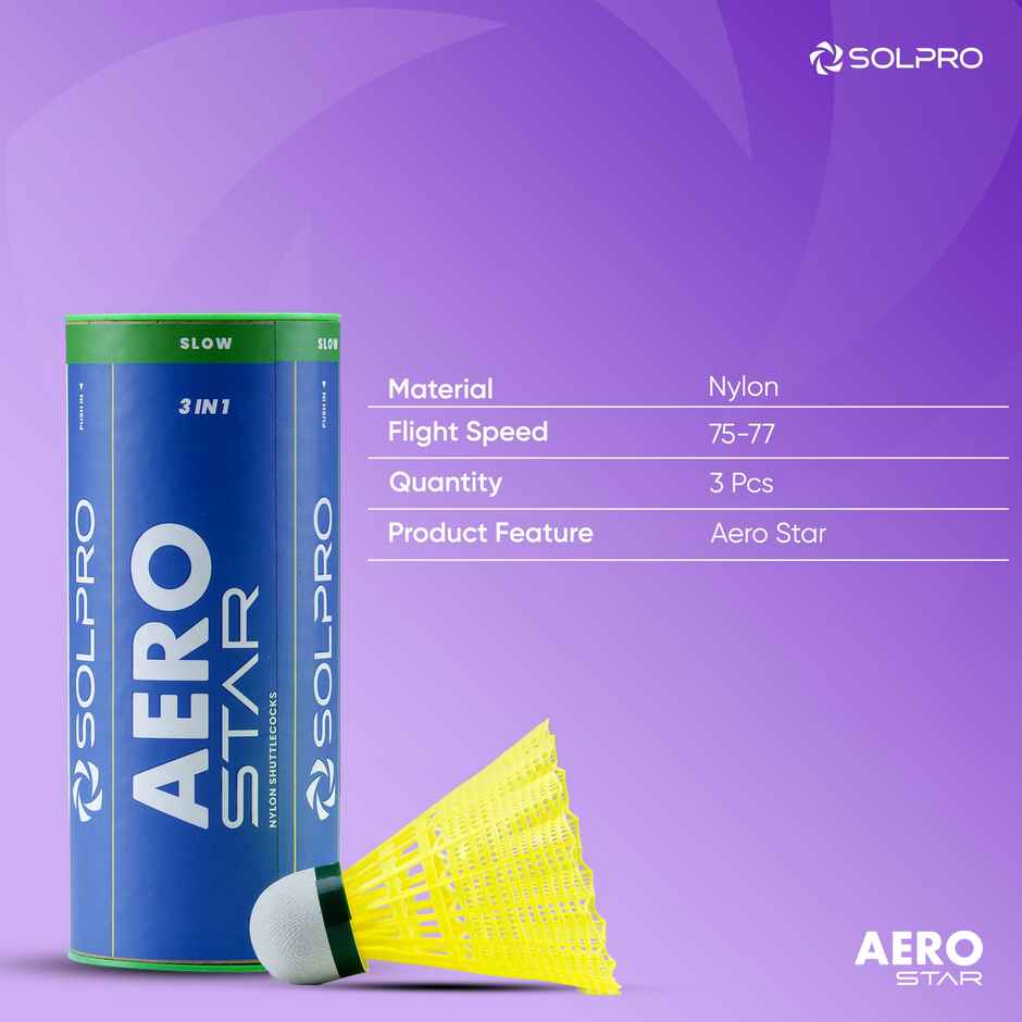 Solpro Aero Star Nylon Badminton Shuttlecock