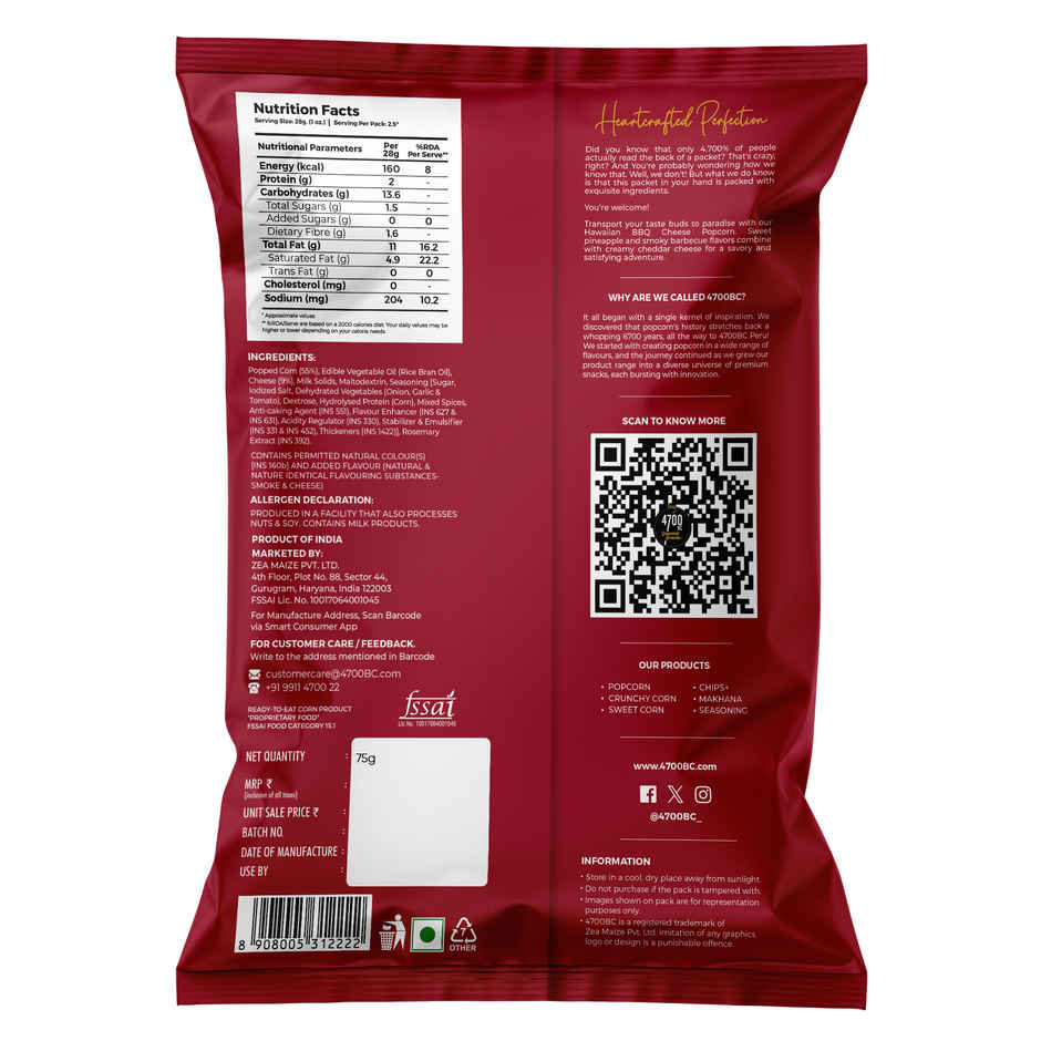 4700BC Hawaiian Bbq Cheese Popcorn