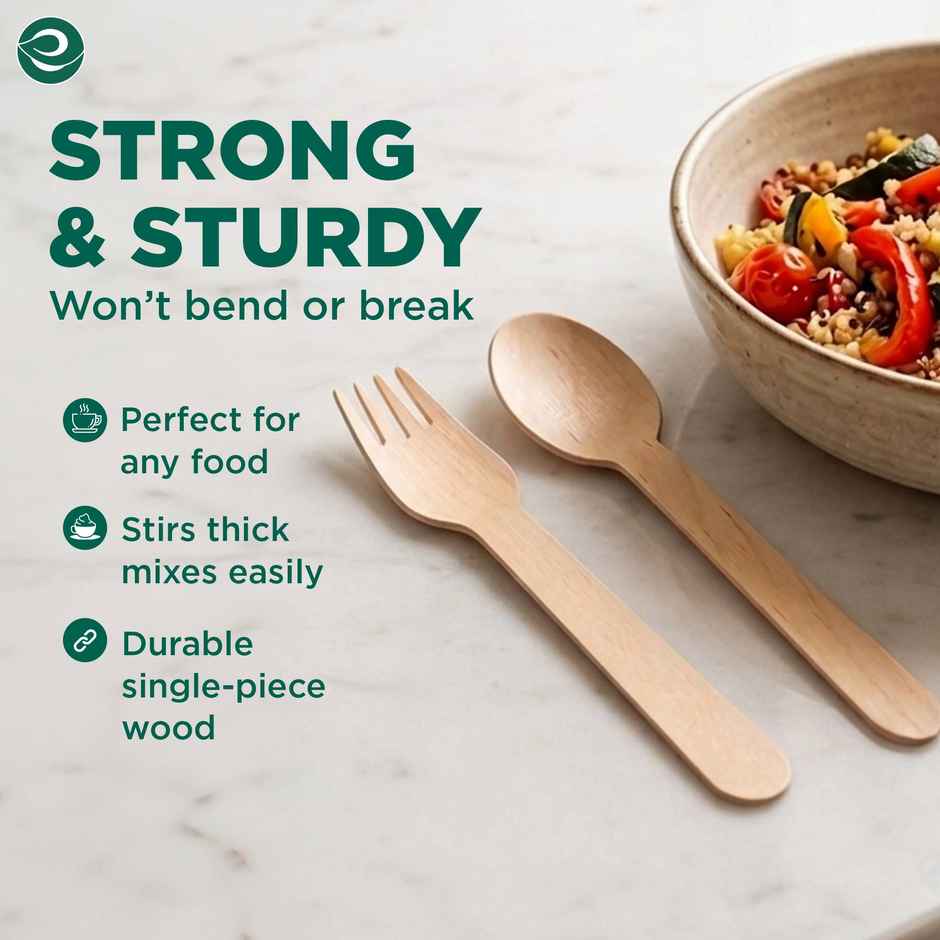 Eco Soul 160mm | 50 Count | Disposable Spoon and Fork