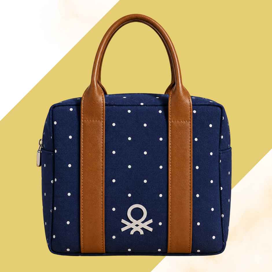 United Colors of Benetton Lunch Bag | Polyester | With Back Pocket | Navy Blue