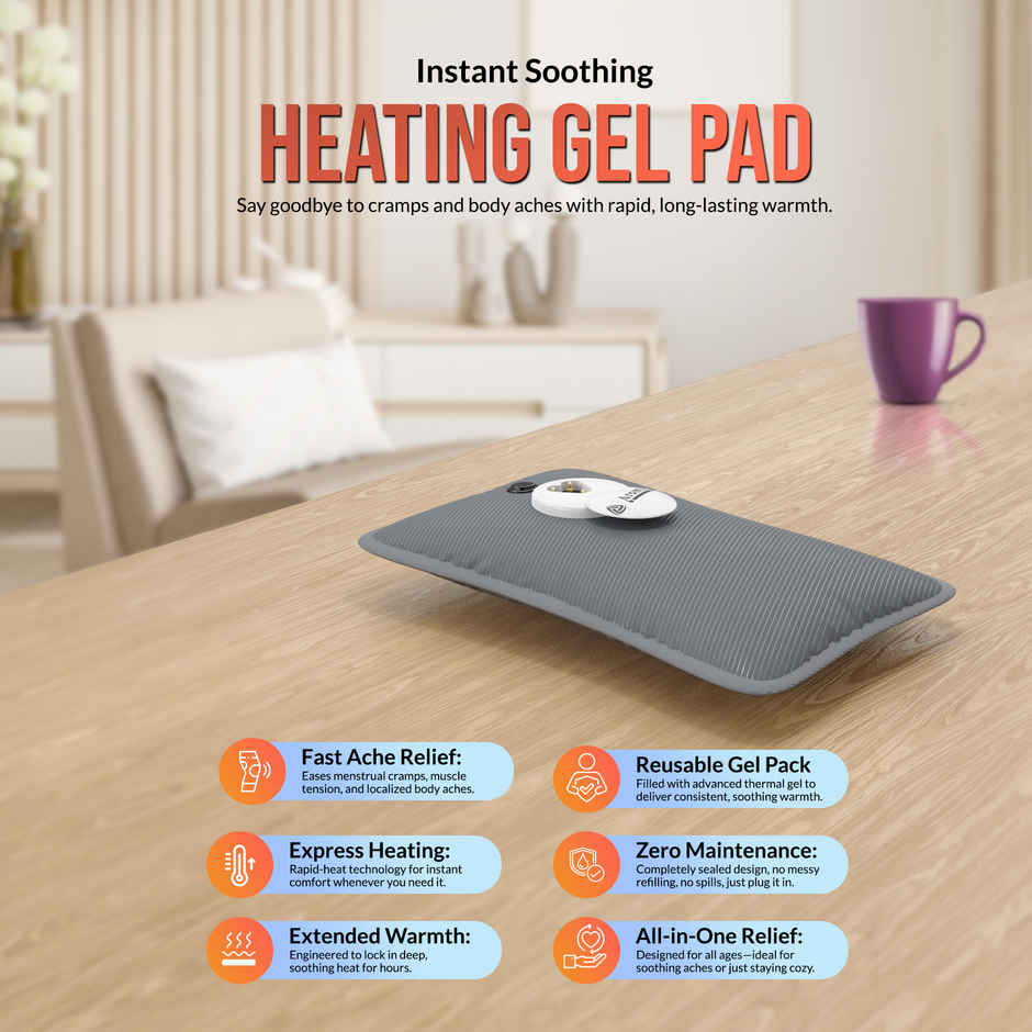 Aroma HGB6 Twill Design Heating Warm Gel Bag For BackPain, Bedwarmers, Joint Pain Relief | Grey