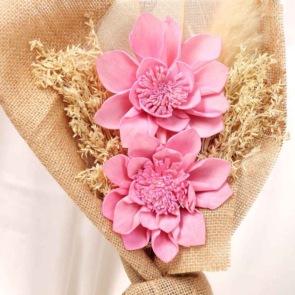 Pink Dahlias Natural Dried Flower Bouquet | Eternal Blooms