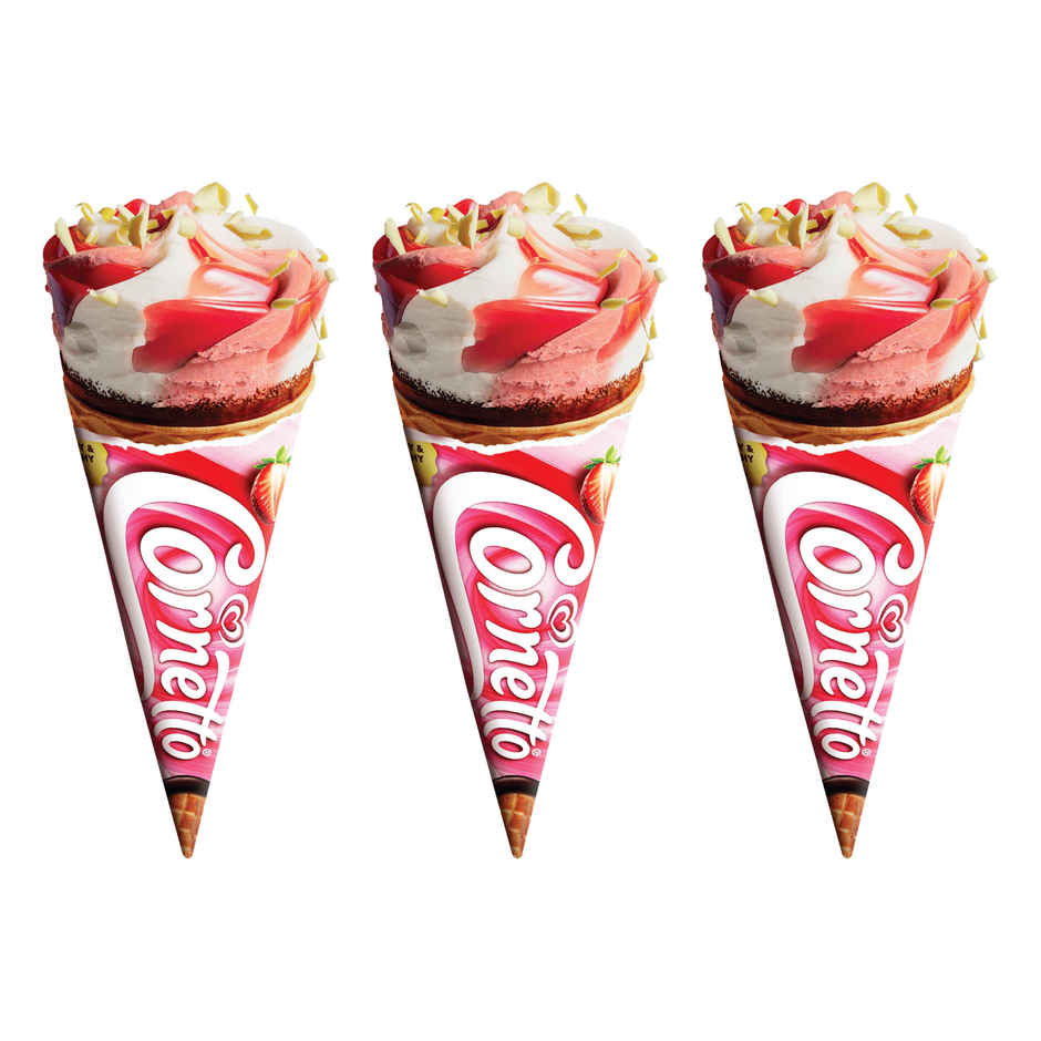 Kwality Wall's Cornetto Strawberry Vanilla Cone Combo