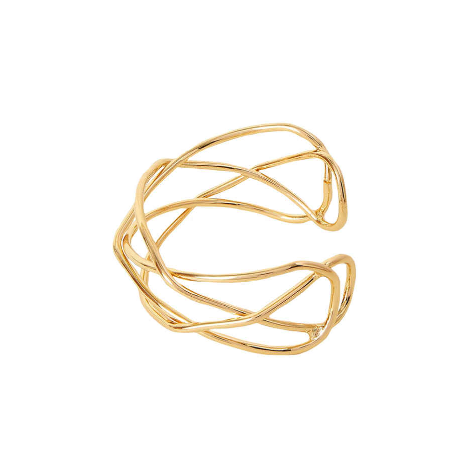 Accessorize London Women Gold Woven Metal Cuff Bracelet
