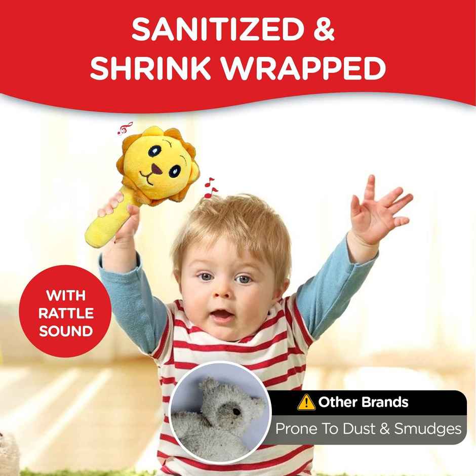 Michelle's Lion Rattle Plush Soft Toy for Kids and Adult | Perfect For Gifting