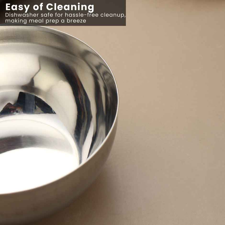 Limetro Steel 4 Pcs Steel Chikoo Bowls | Diameter - 10.5 cm | Capacity - 300 ml