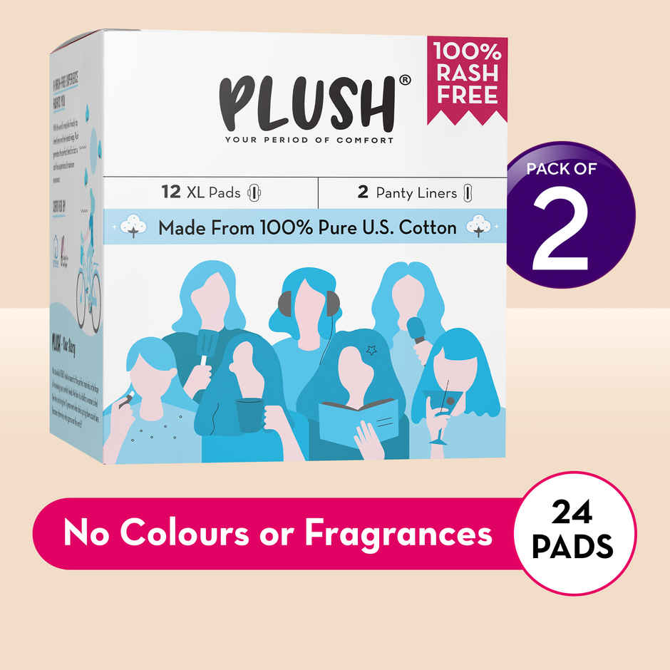 Plush Sanitary Pads - XL + 2 Panty Liner Combo