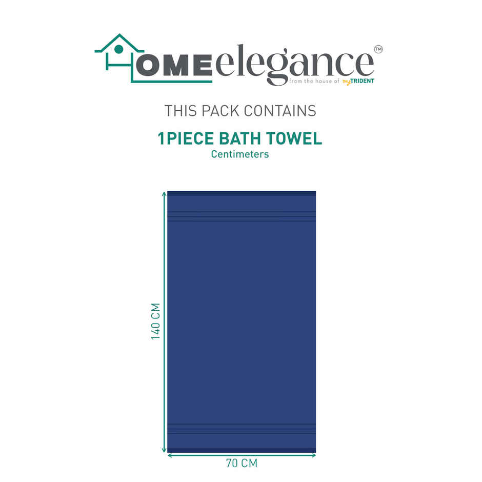 Mytrident Comfort Living Cotton Bath Towel | 28 in x 55 in | New Navy