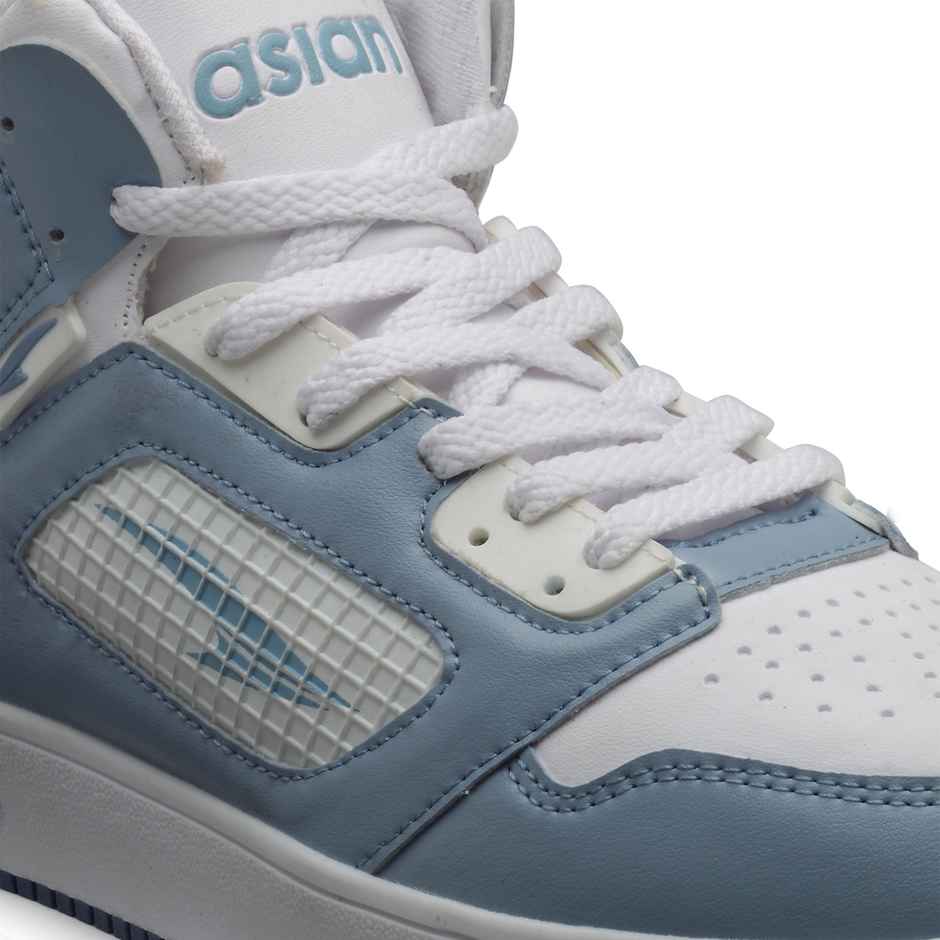 Asian Carnival-01 Hightop Sneakers For Men Slate White | UK-6