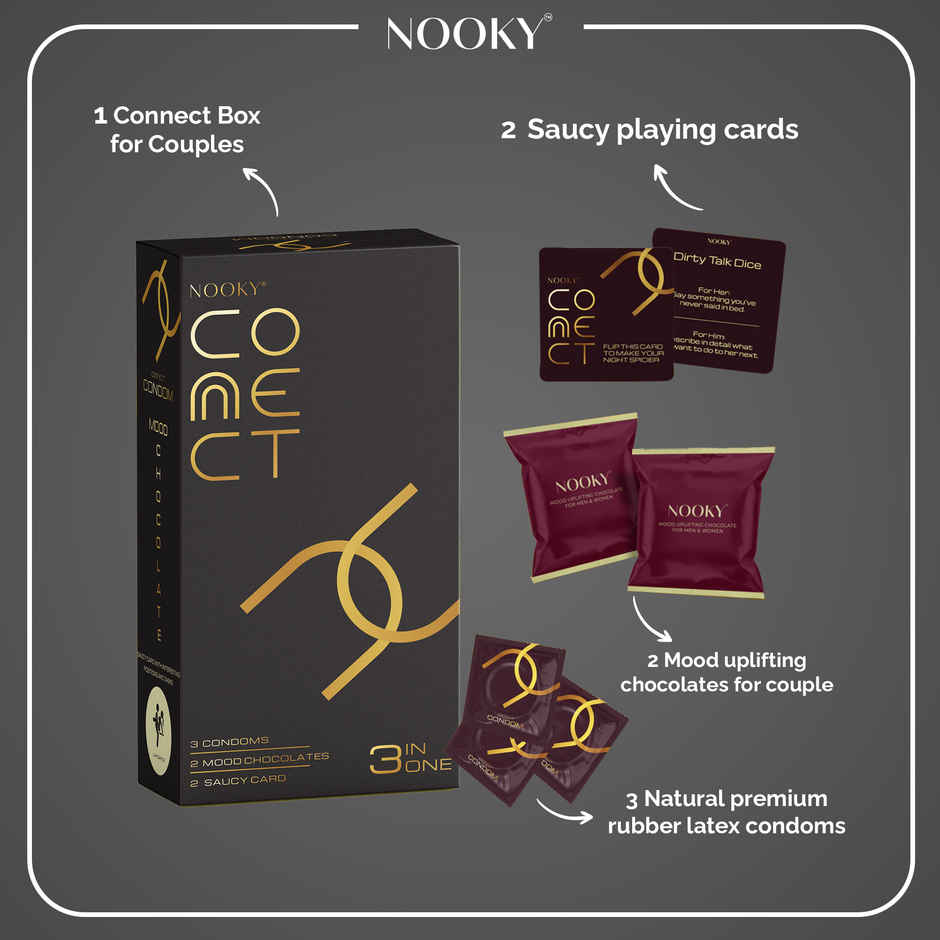 Nooky Connect (3 In 1)| Condoms, Chocolate & Mood Card