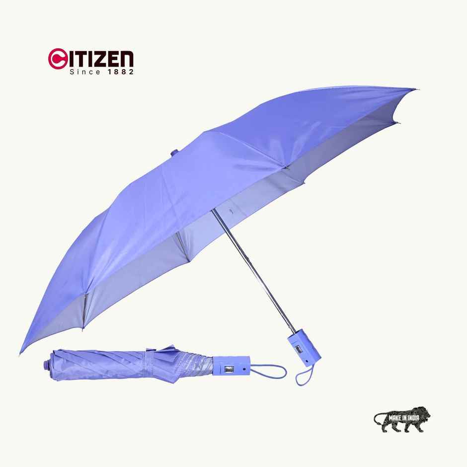 Citizen 2 Fold 21 Inch Purple Mono Silver Umbrella