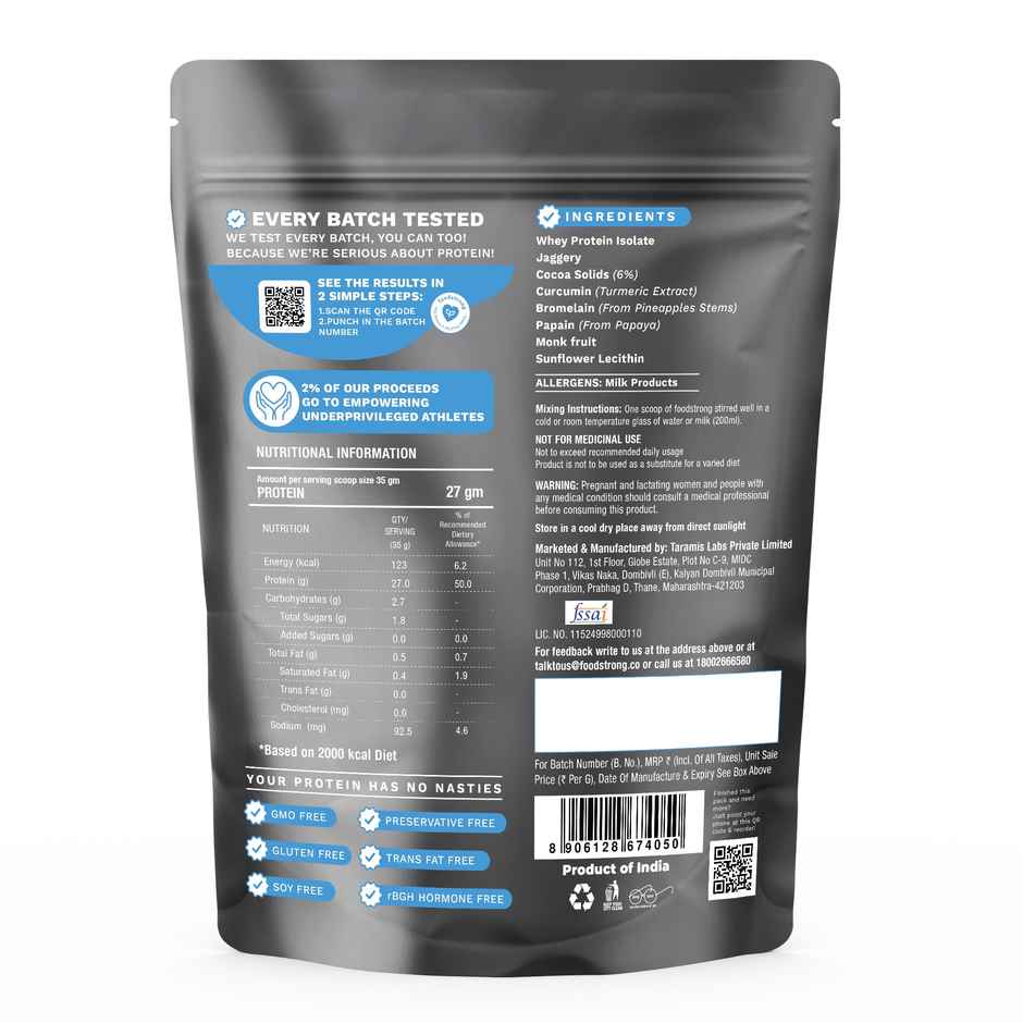 Foodstrong Whey Protein Isolate Chocolate