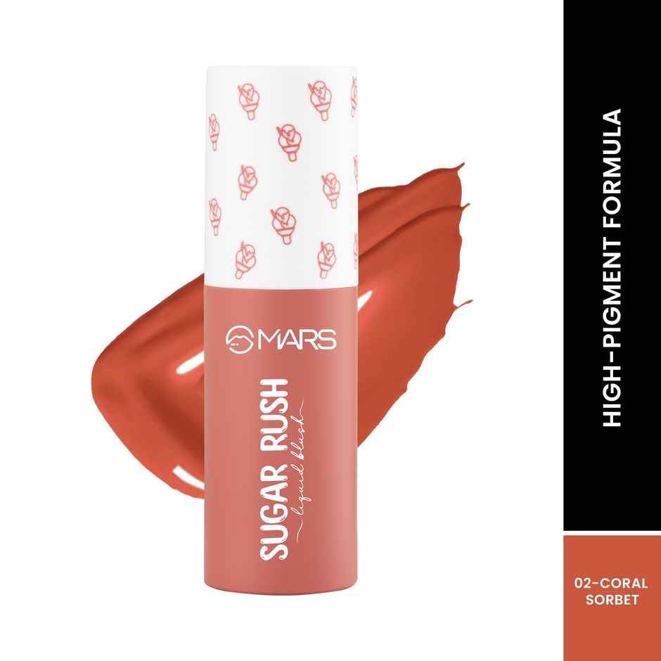 MARS Cosmetics Sugar Rush Liquid Blush (4.5ml) (02-CORAL SORBET)