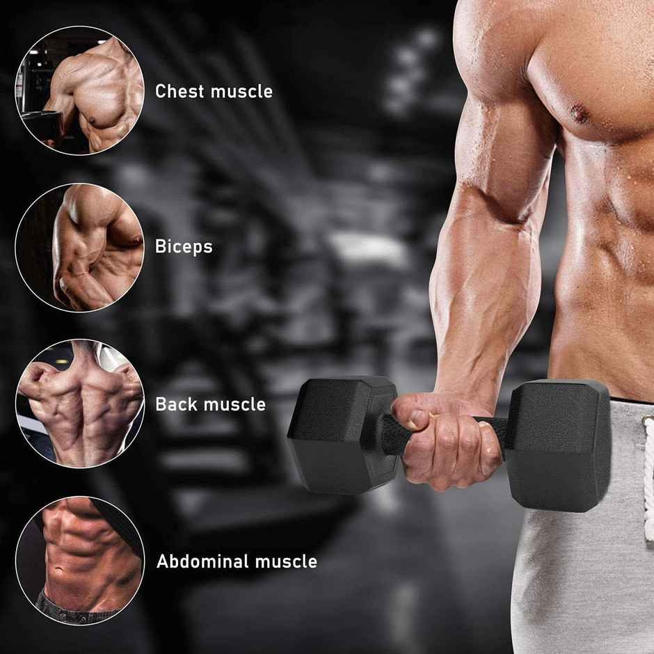 Mayor PVC Hexa Dumbbells Set for Home Gym | Weight Training Fitness Dumbbells