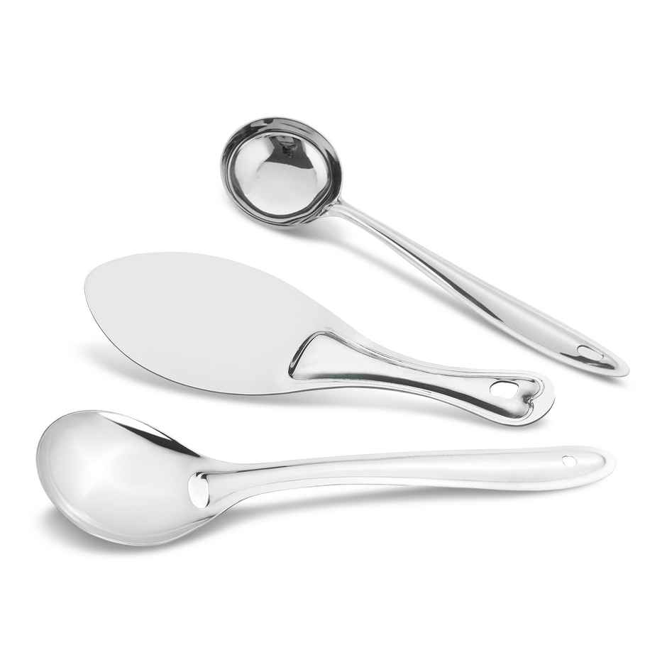Limetro Steel Stainless Steel Serving Set | 3 Pcs