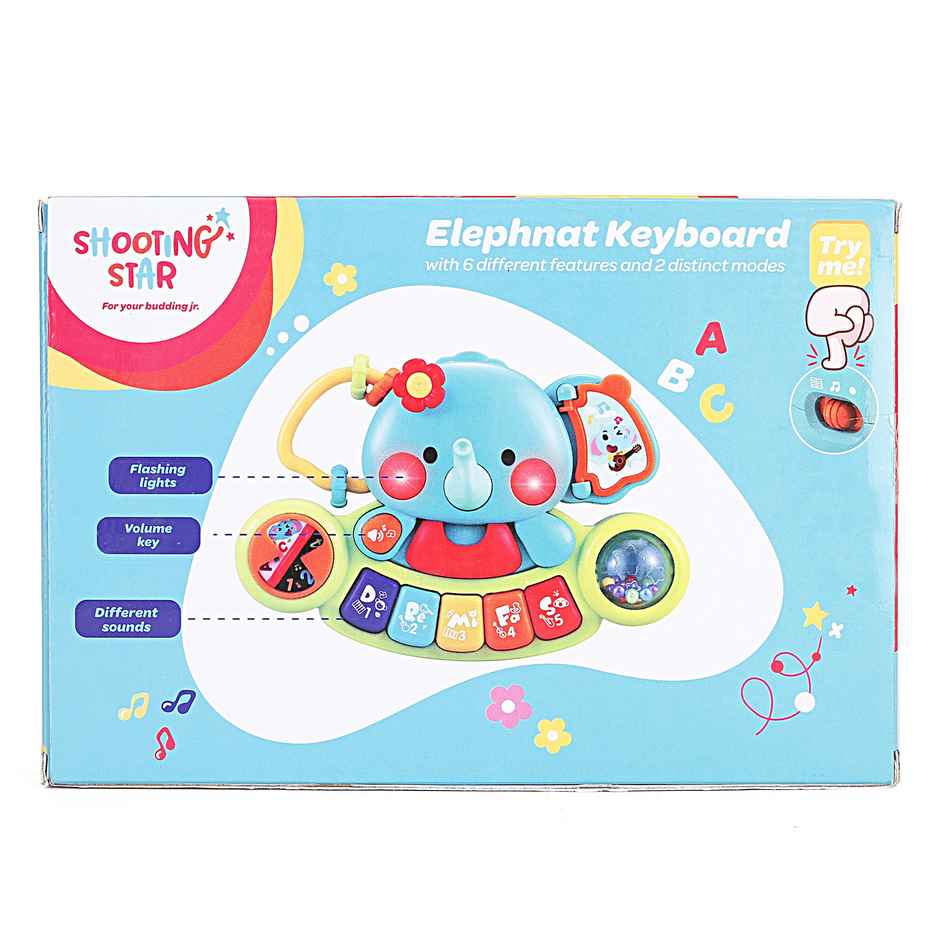 Hamley's Shooting Star Elephant Keyboard, 6M+, Multicolour