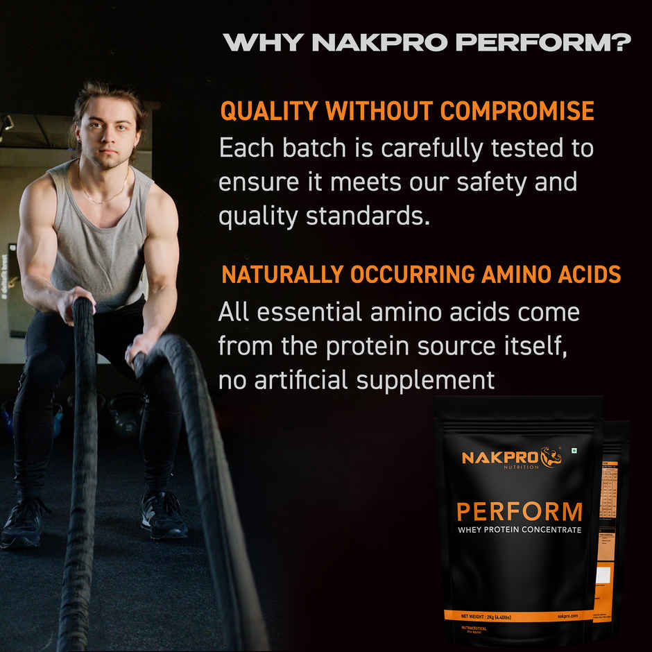 Nakpro Perform Whey Protein Concentrate |Trustified Certified | Unflavoured