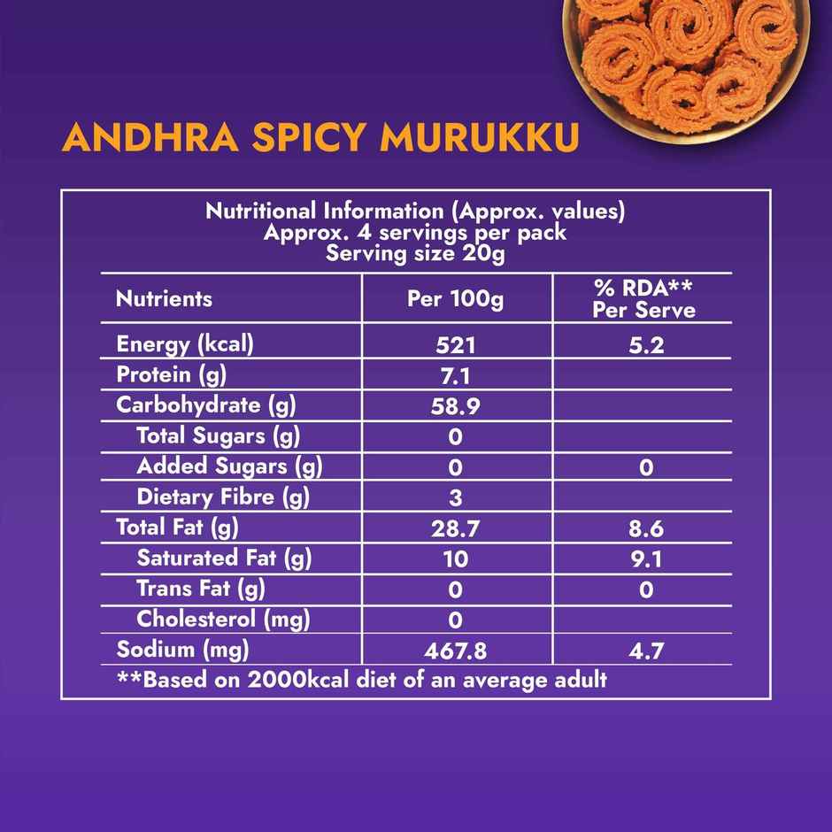 Sweet Karam Coffee Andhra Spicy Murukku Crisps (Chakli) - Namkeen Snacks