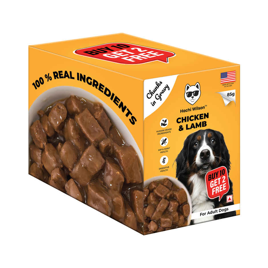 Hachi Wilson Premium Chicken & Lamb chucks in gravy