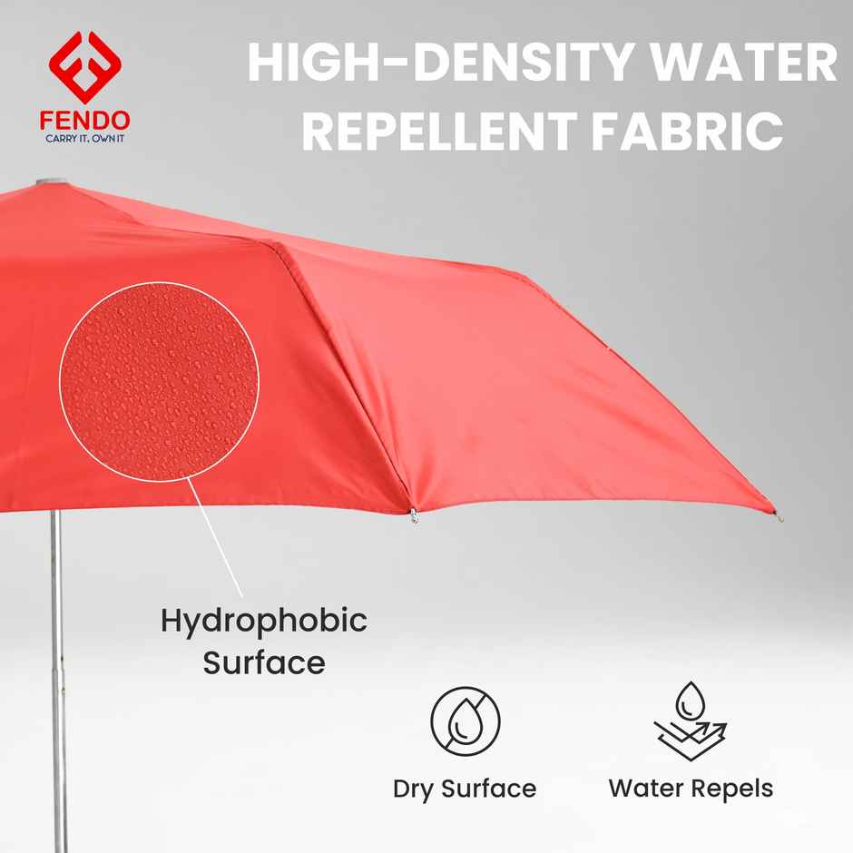 Fendo 3 Fold Hand Open 21.5 inch | Red Umbrella