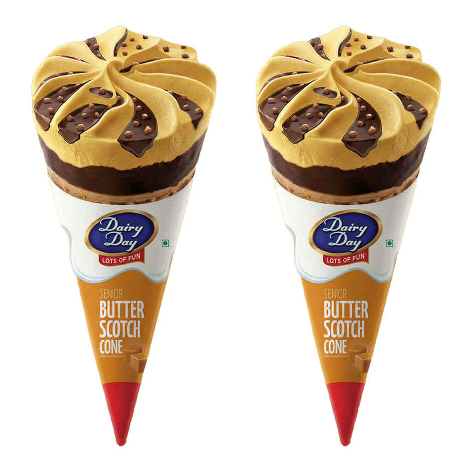 Dairy Day Butterscotch Ice Cream Cone | Crunchy & Creamy Combo