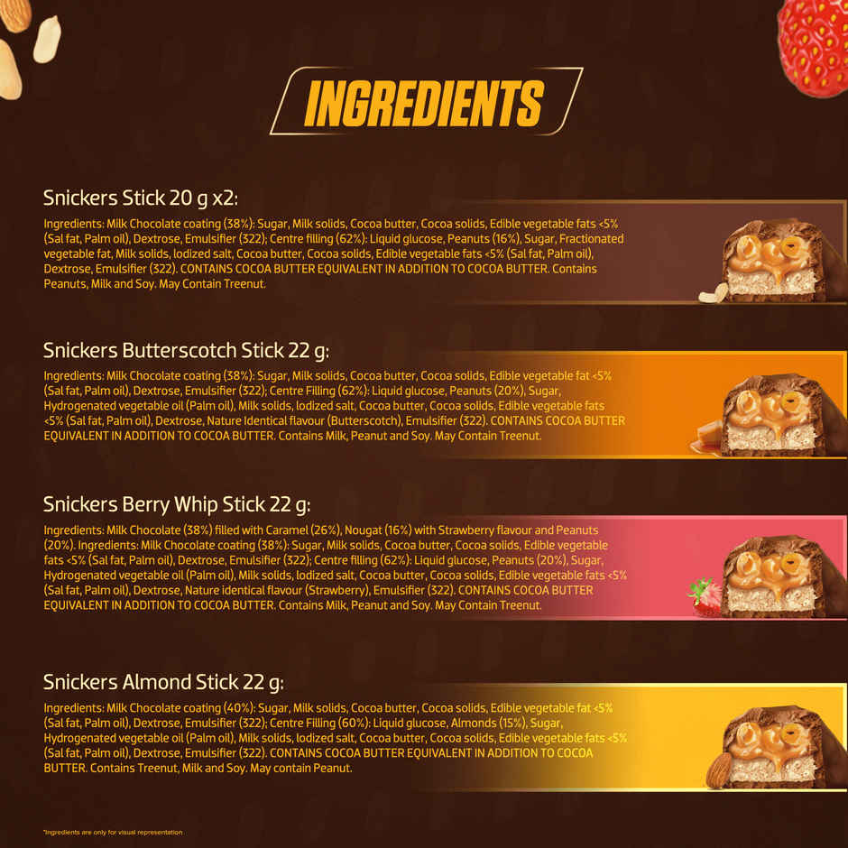 Snickers Variety Pack | Assorted Bars | Peanut, Almond, Butterscotch & Berry Whip
