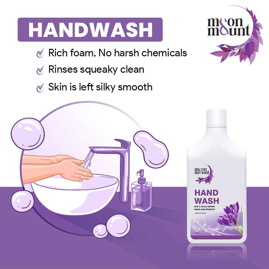 Moon And Mount Hand Wash Protection From Germs Hand Wash Liquids (Lavender) 1 l