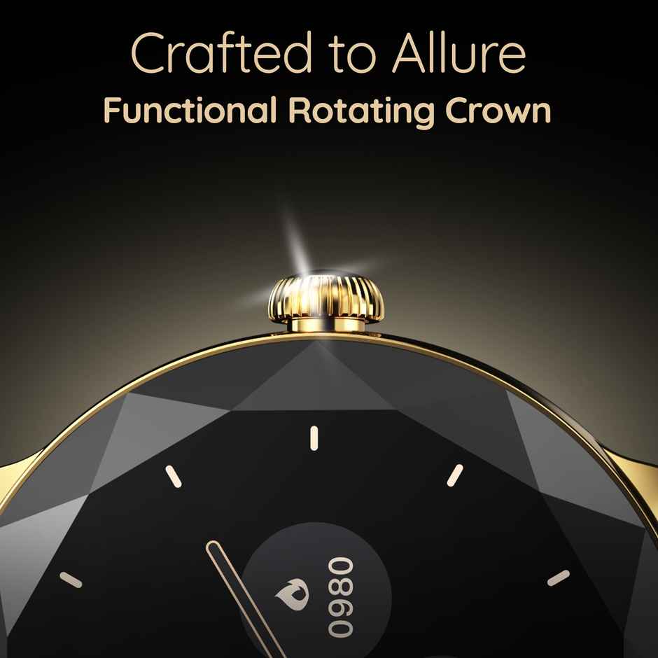 Pebble Vienna Smartwatch | 1.27 in HD Display, BT Calling, Diamond Cut & Health Track