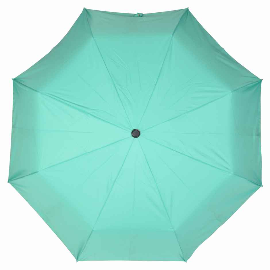 Eume Obscure Auto Open 23.5 Inch 3 Fold Unisex Sea Green And Silver Color Umbrella