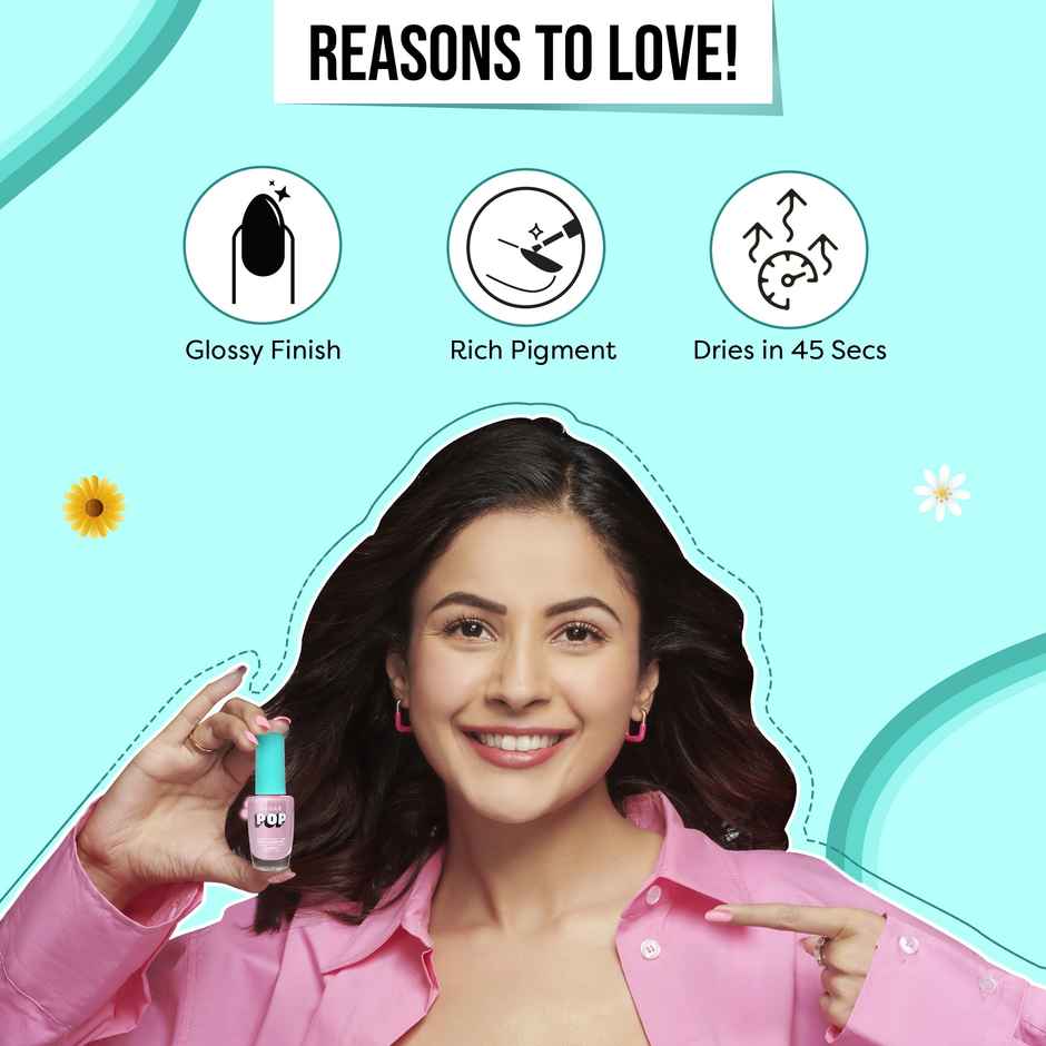 Sugar Pop Nail Lacquer - 27 Crystal Clear(10ml) & Sugar Pop Quick Drying Ultra Long-Wear Glossy Finish Nail Lacquer -Silk Stockings 08(10ml) Combo