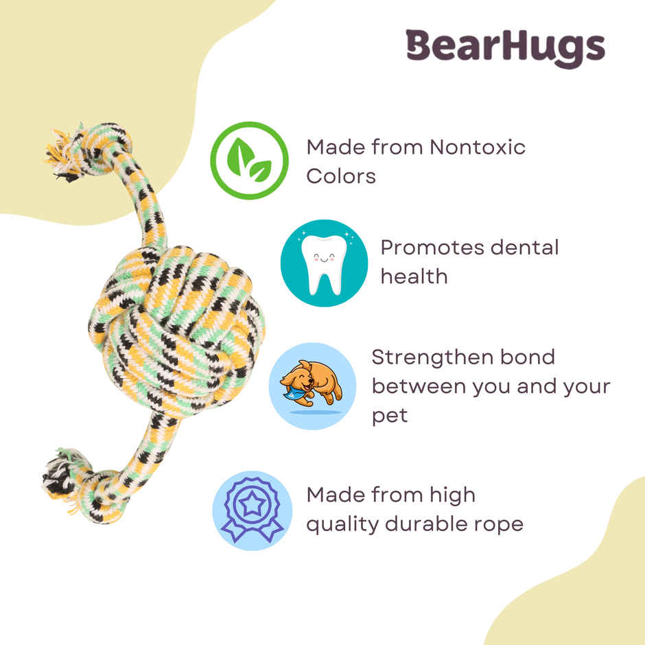 Bearhugs Rope Tug Ball Dog Toy