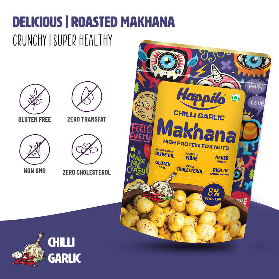 Happilo Premium Super Snack Makhana Chilli Garlic