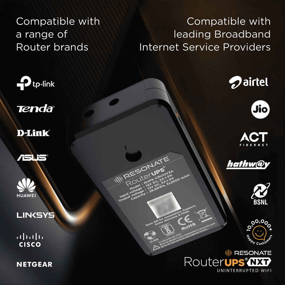 Resonate MiniUPS 12V3A, Upto 6 hours Backup - Nxt