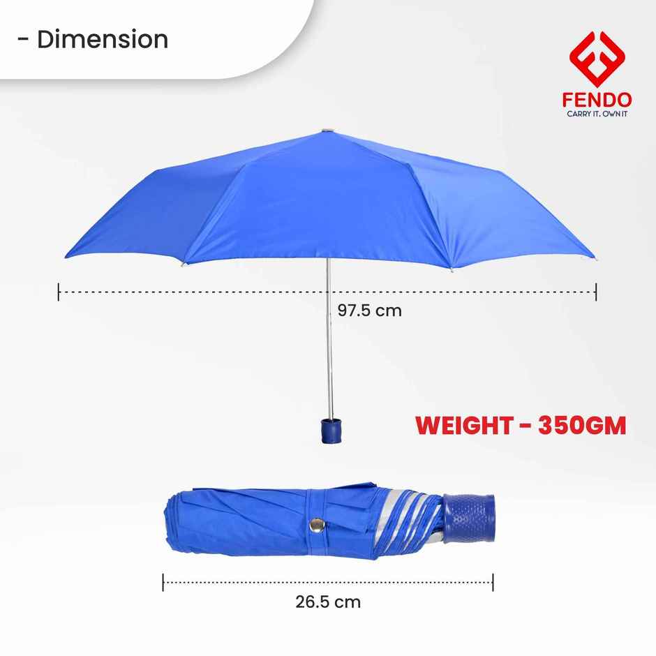 Fendo Royal Blue Umbrella Hand Open | 21.5 inch | 3 Fold