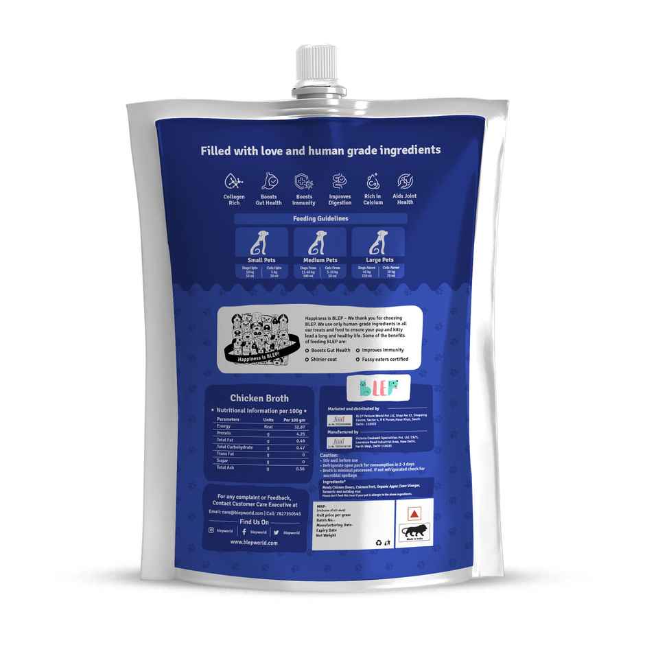 BLEP 100% Natural Chicken Broth for Dogs and Cats | 5 Packs | Zero Preservatives