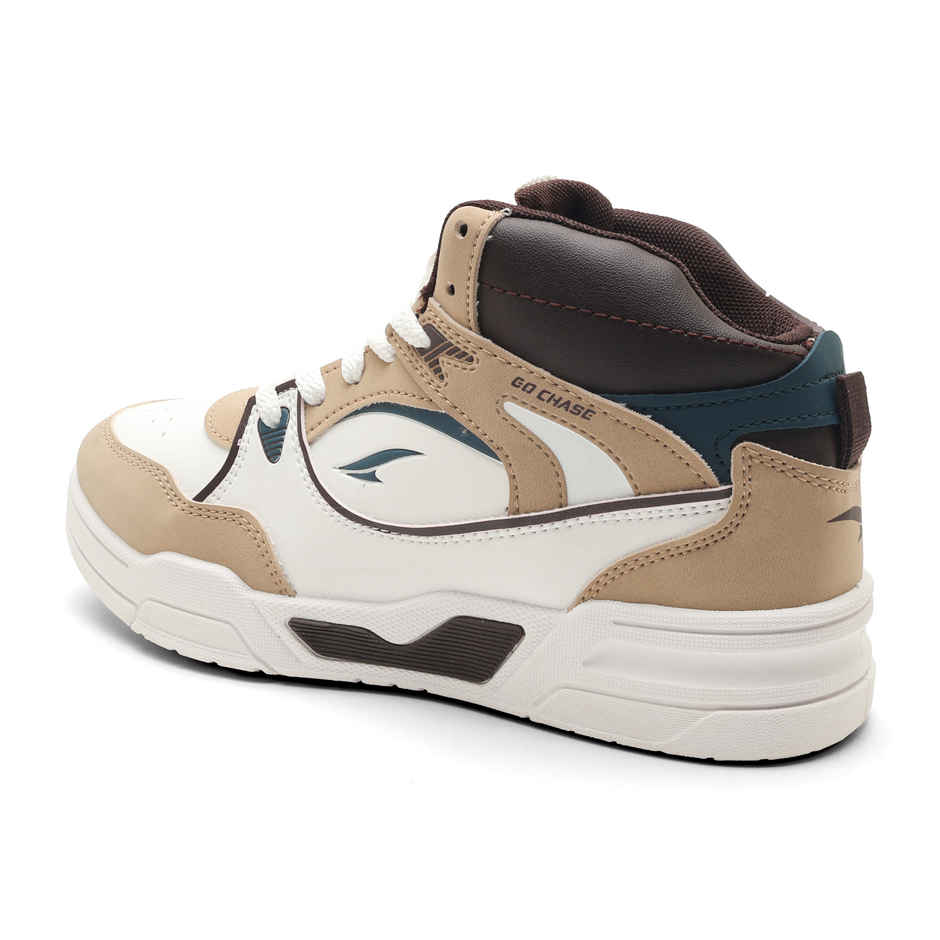 Asian Men's Casual Sneakers | Tango-11 | White and Beige - UK 6