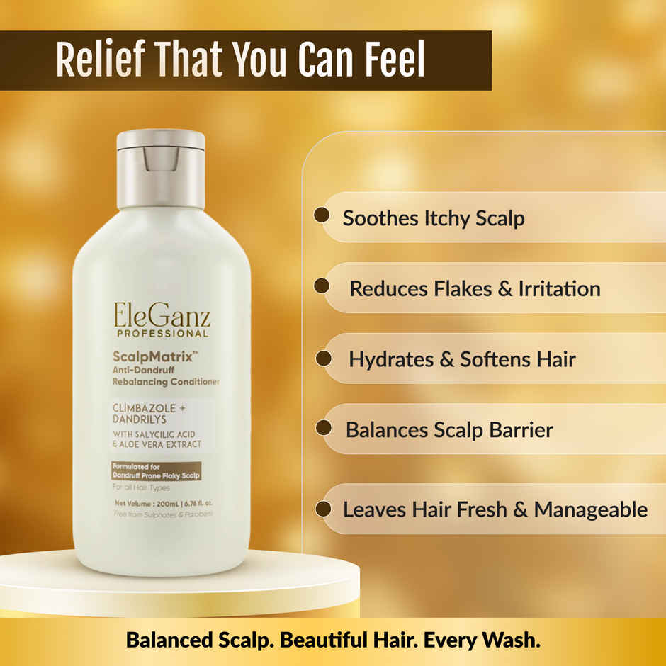 EleGanz Professional ScalpMatrix Anti-Dandruff Conditioner | Climbazole + Dandrilys