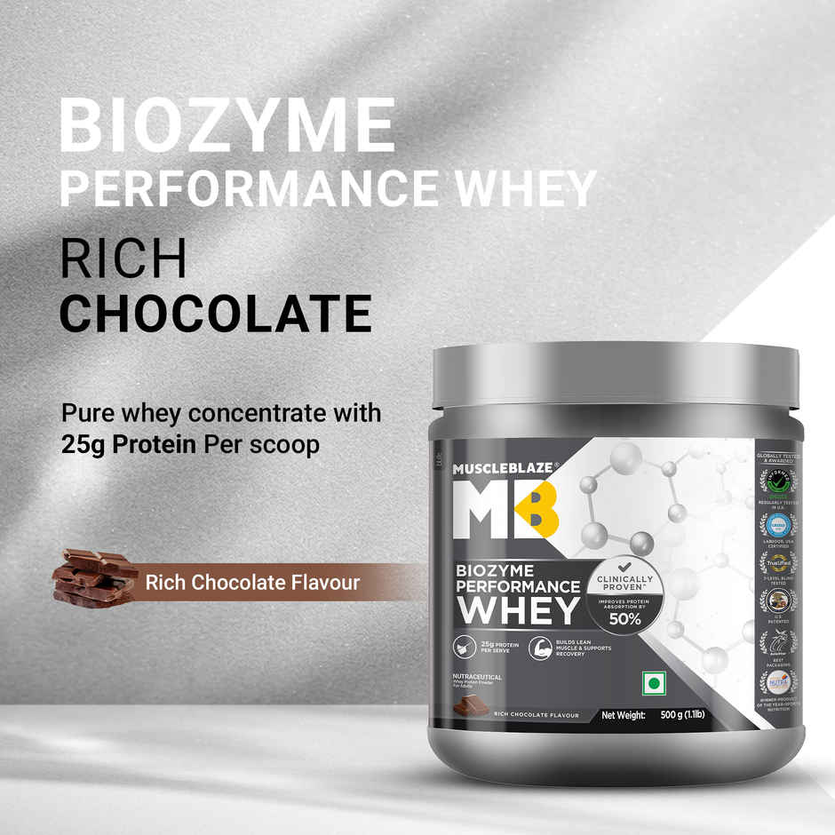 Muscleblaze Biozyme Performance Whey Protein Powder, (Rich Chocolate)