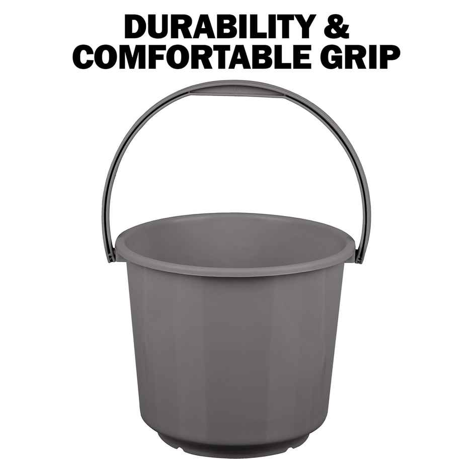 Kuber Industries 5L Plastic Bucket for Cleaning & Storage | Grey