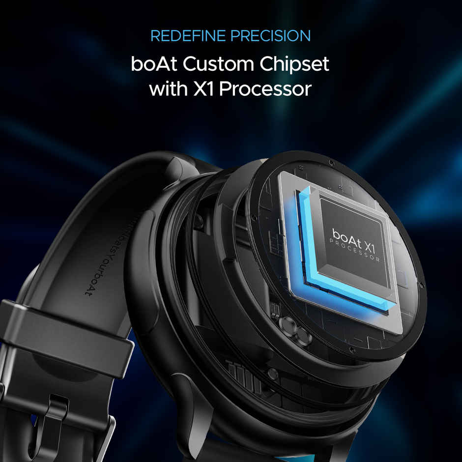 boAt Lunar Oasis Smartwatch | 1.43" AMOLED Display | BT Calling - Active Black