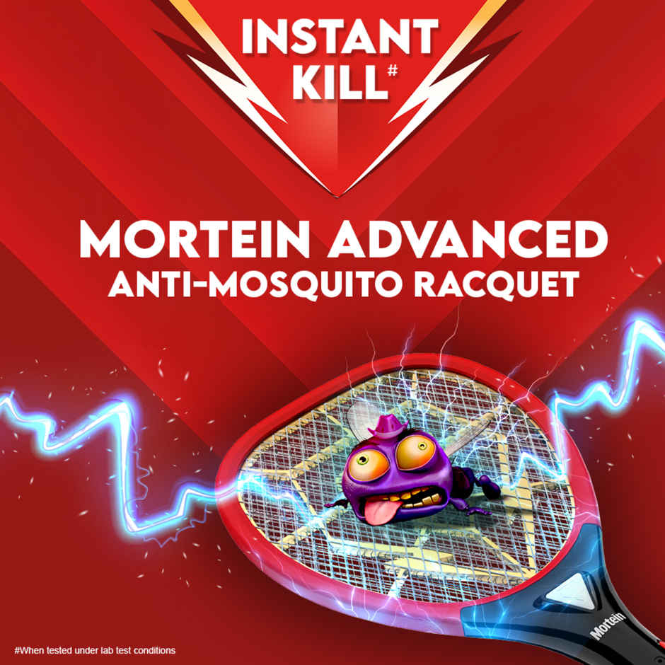 Mortein Advanced Electric Mosquito Racquet Bat | 30% Longer Battery Combo