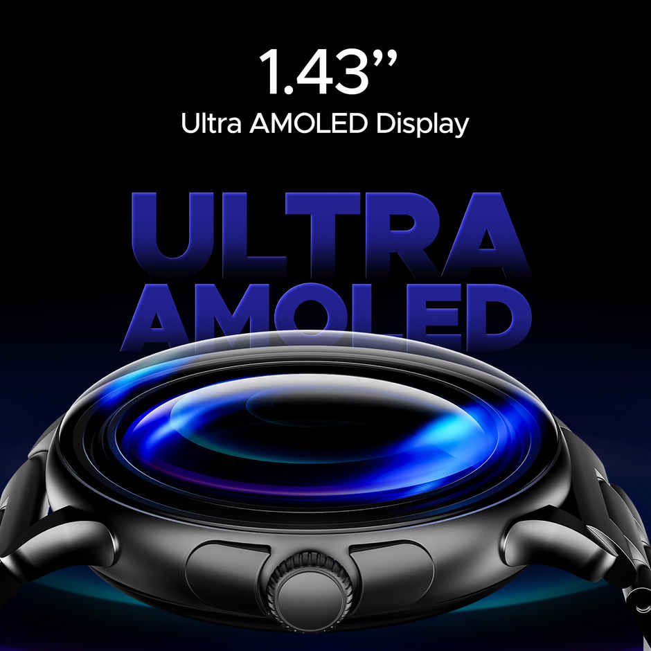 boAt Lunar Oasis Smartwatch | 1.43" AMOLED Display | BT Calling - Steel Black