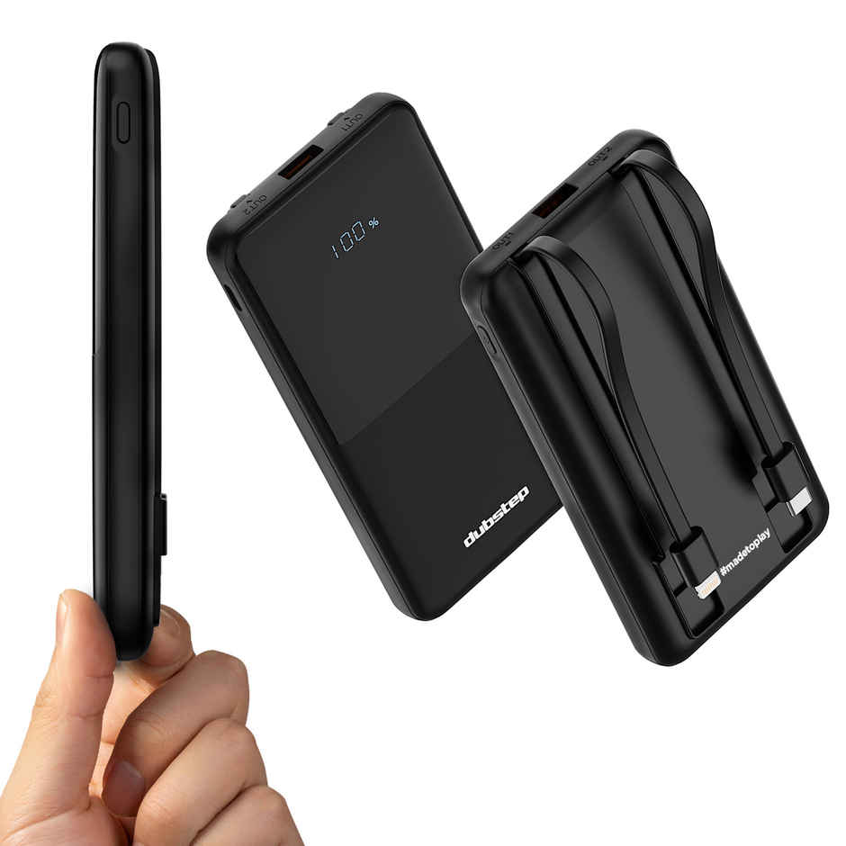 Dubstep Powerblitz X3 22-5W 10000mAh Power Bank | Type-C & Lightning | Black