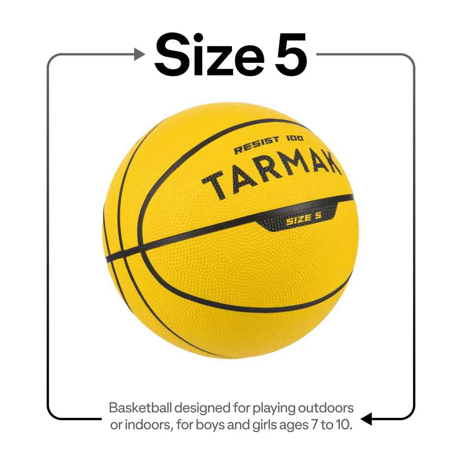 Decathlon Tarmak Kids Indoor & Outdoor Basketball | Yellow | Size 5