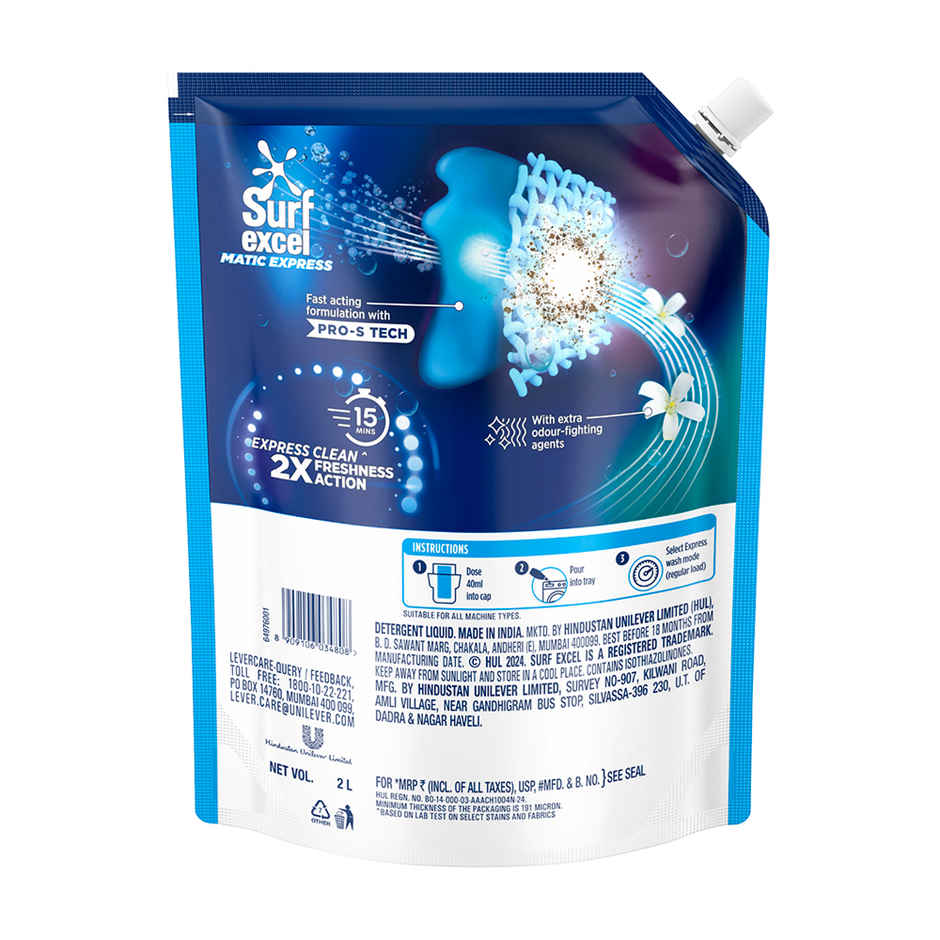 Surf Excel Matic Express Clean & Fresh (2L) & Comfort Perfume Deluxe Passion (1.8L) Combo