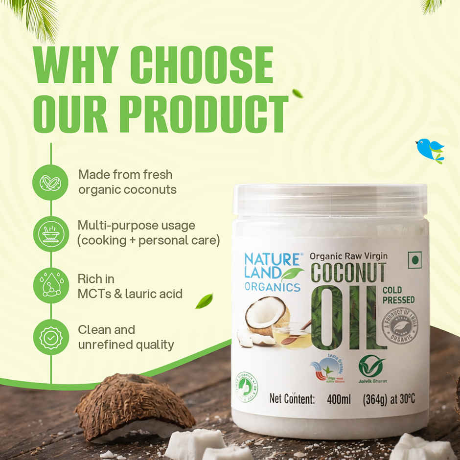 Natureland Organics Coconut Cold Pressed Oil (Nariyal Oil)