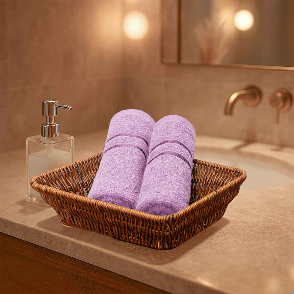 myTrident Comfort Living Cotton Hand Towel Set | Violet Sky