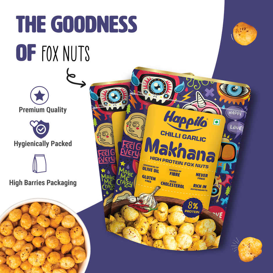 Happilo Premium Super Snack Makhana Chilli Garlic