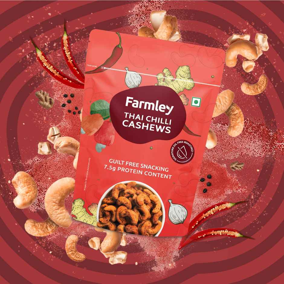 Farmley Thai Chilli Roasted Cashews | Spicy & Nutty